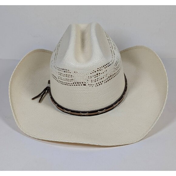 Resistol Denison Double RR Collection 7X Bangora Straw Cowboy Hat Size 7 1/8 - Picture 4 of 8